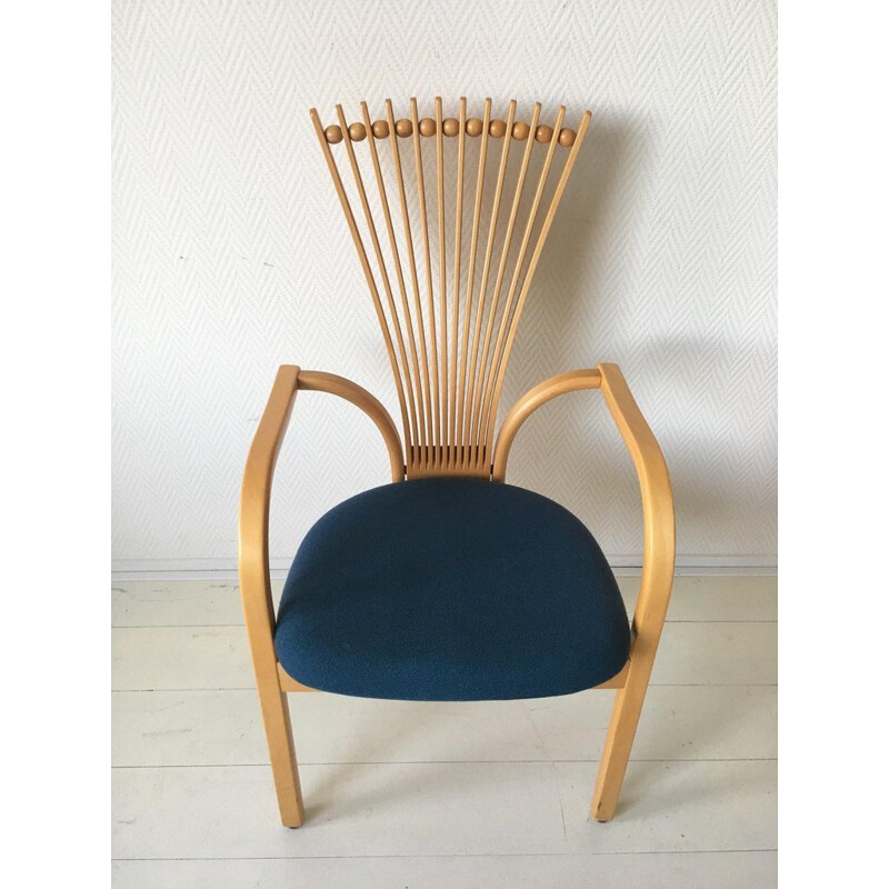 Ensemble de 4 chaises vintage pour Westnofa en laine et chêne1980