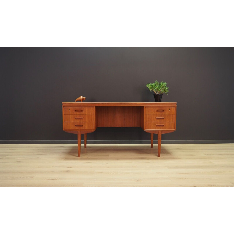 Vintage danish writing desk in teak 1970