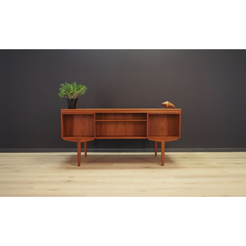 Vintage danish writing desk in teak 1970