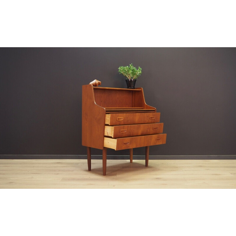 Vintage danish writing desk in teak 1970