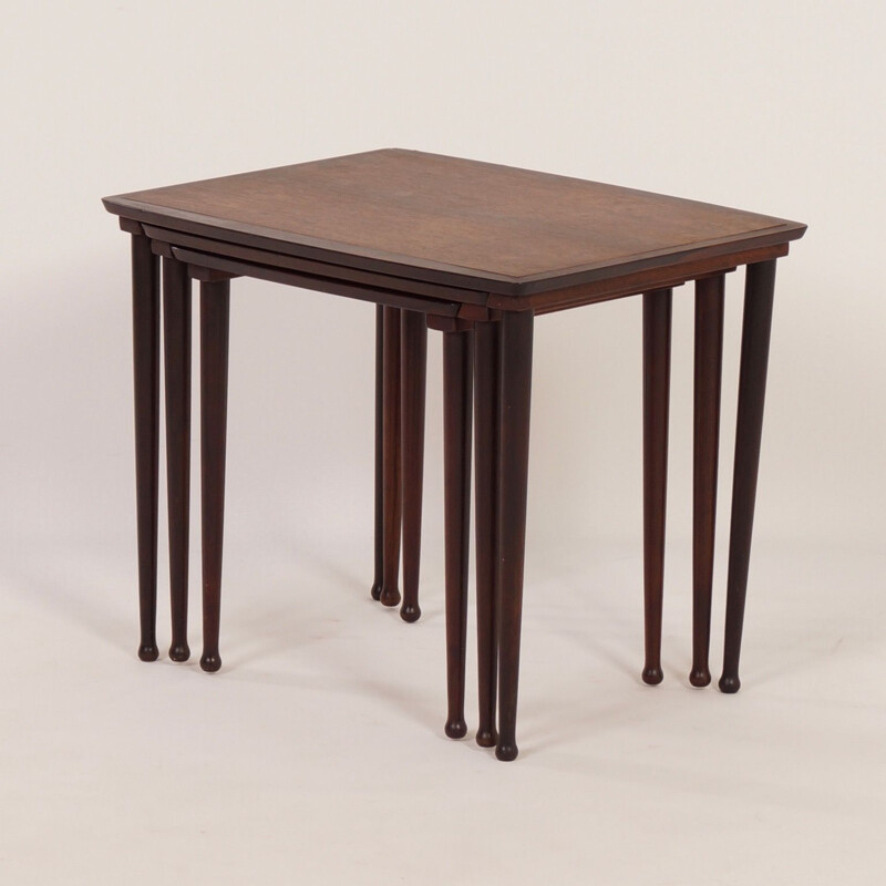 Vintage danish nesting tables for Møbelintarsia in rosewood 1950