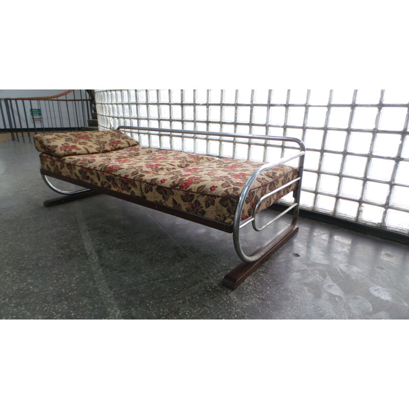 Vintage chrome tubular sofa for Hynek Gottwald 1930