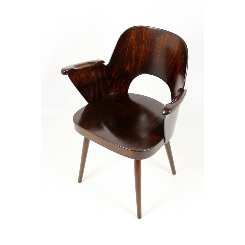 Vintage armchair for TON in beech and bentwood 1950