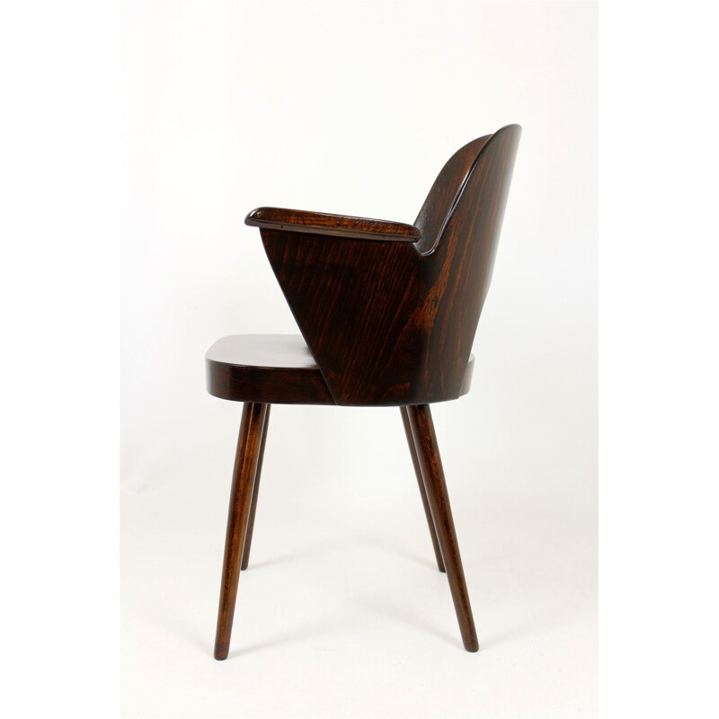 Vintage armchair for TON in beech and bentwood 1950