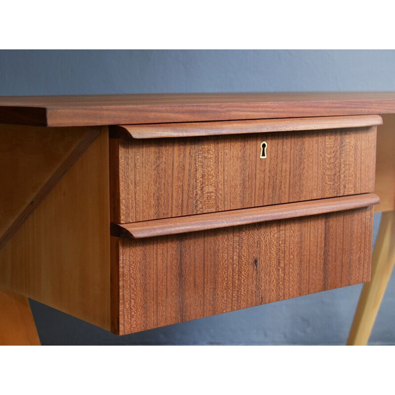 Bureau vintage EB 02 hollandais pour Pastoe en teck et contreplaqué 1950