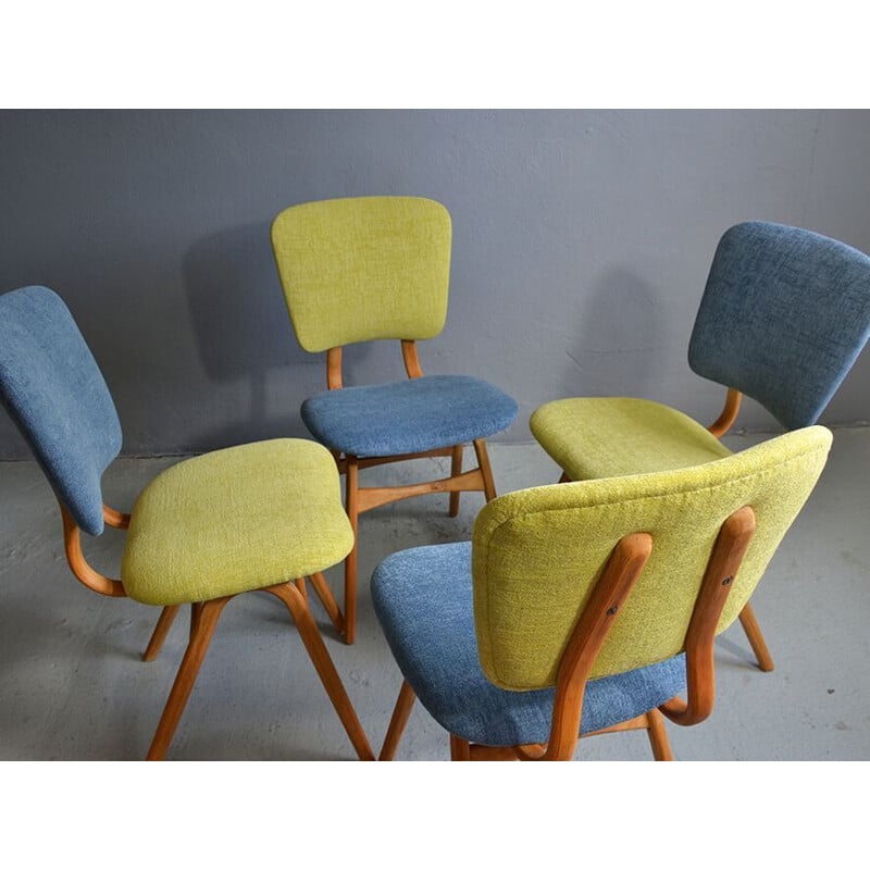 Suite de 4 chaises à repas vintage des années 50