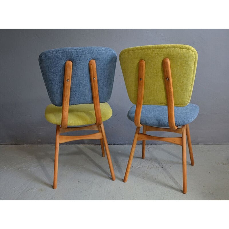 Suite de 4 chaises à repas vintage des années 50