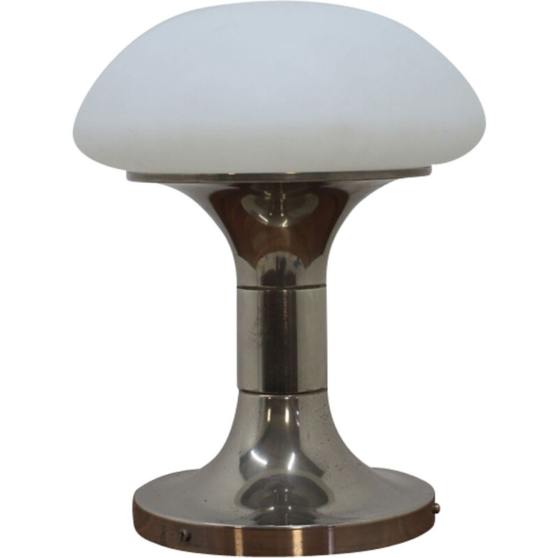 Vintage lamp van glas en metaal, Duitsland 1980