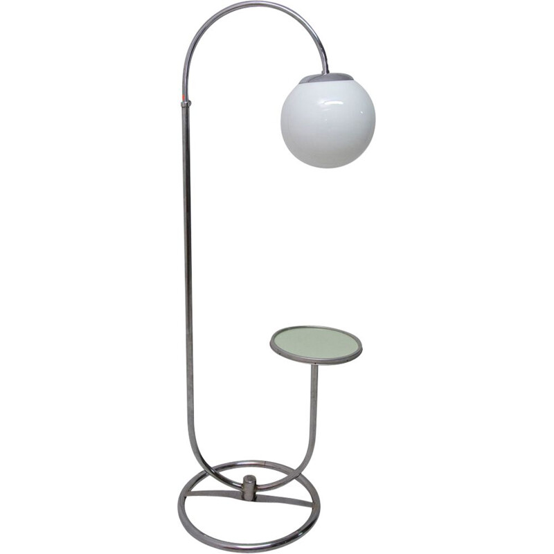 Vintage chromen Bauhaus vloerlamp van Robert Slezak