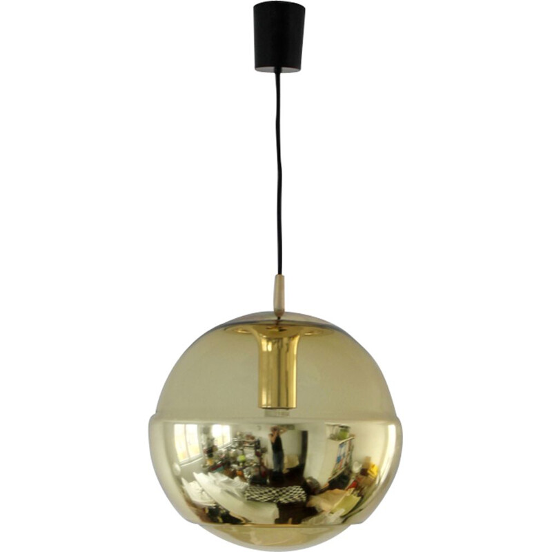 Golden pendant lamp in glass by Peill & Putzler