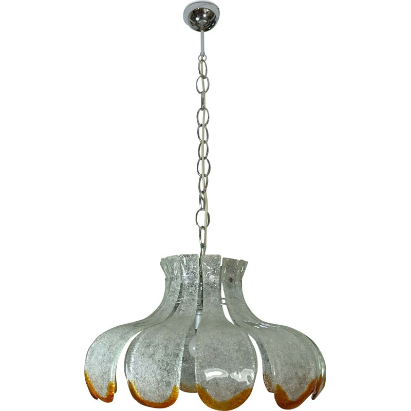 Vintage hanging lamp by Carlo Nason for Mazzega, Italian, 1970s  