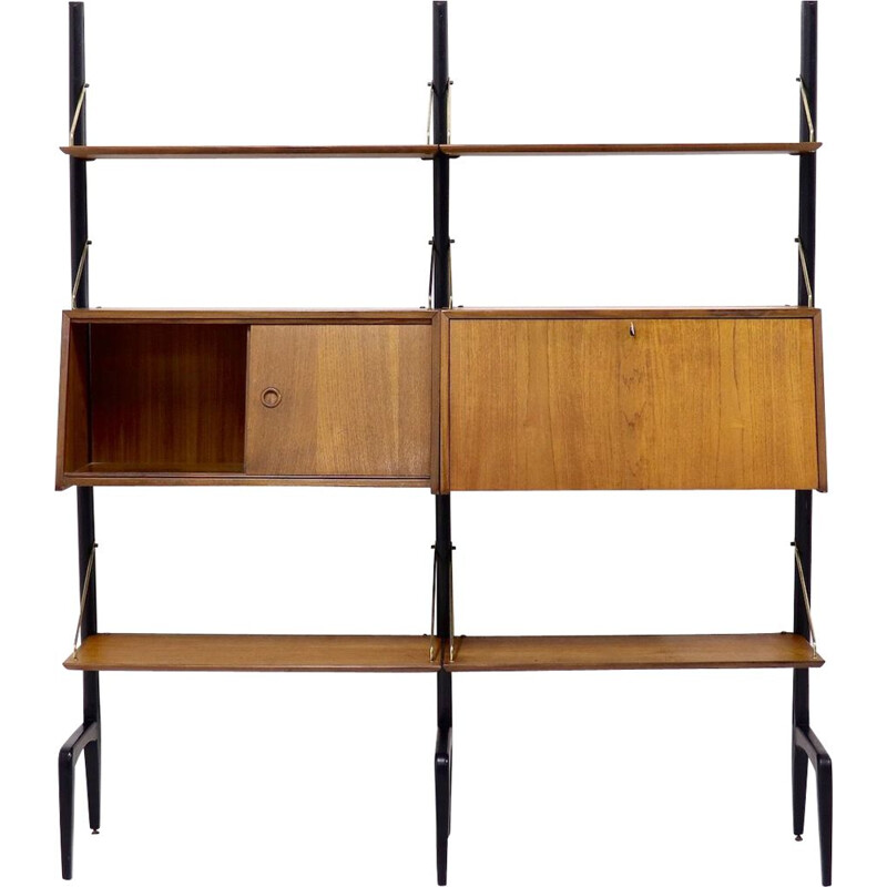 Vintage shelf in Teak by Louis van Teeffelen for WeBe 1950s