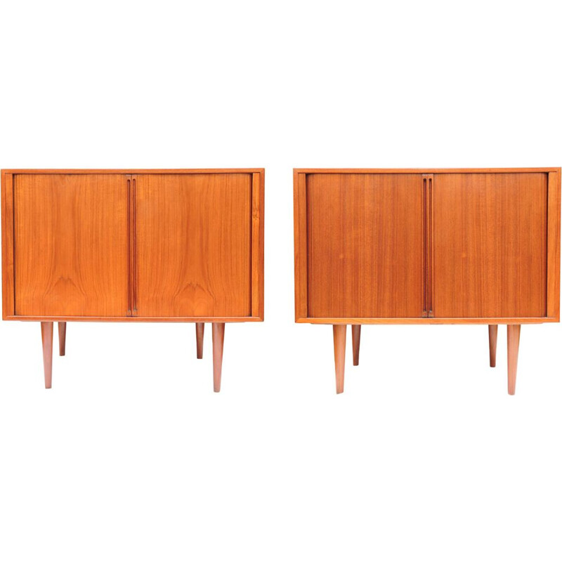 Pair of vintage cabinets in teak by Kai Kristiansen for Fm Møbler, Danish, 1960s