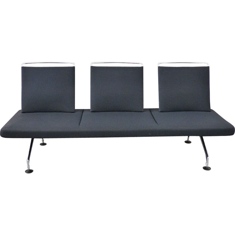 Vintage Area sofa for Vitra in chrome and black fabric 1990