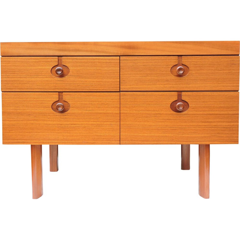 Vintage Four Drawer Chest of Drawers in teak 1960s