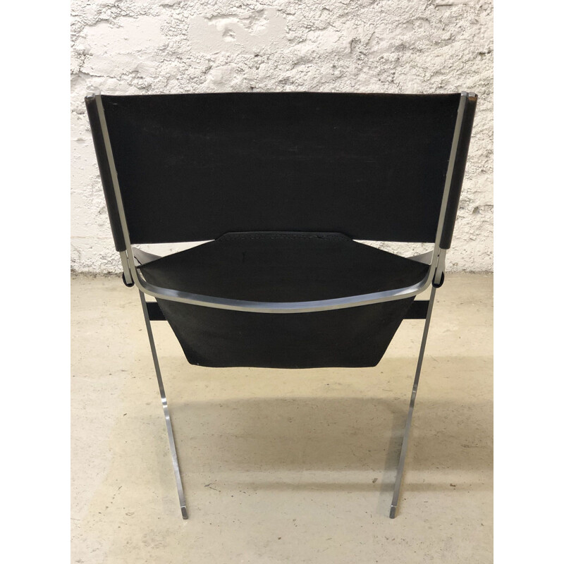 Vintage chair in black leather, 1960