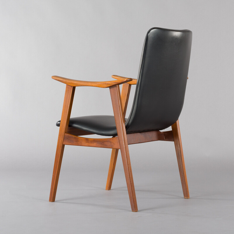 Fauteuil hollandais noir par Louis van Teeffelen pour Webe, 1960