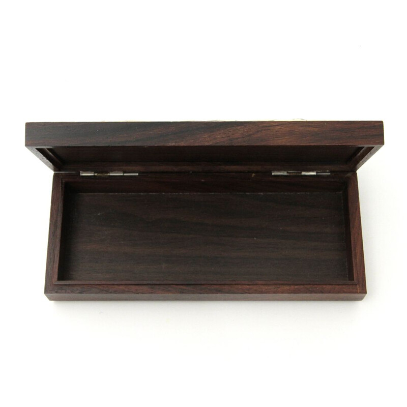Vintage box in wood and silver by Ottaviani, 1980s