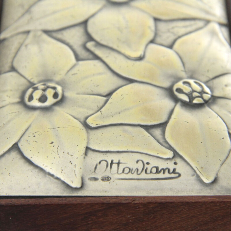 Vintage box in wood and silver by Ottaviani, 1980s