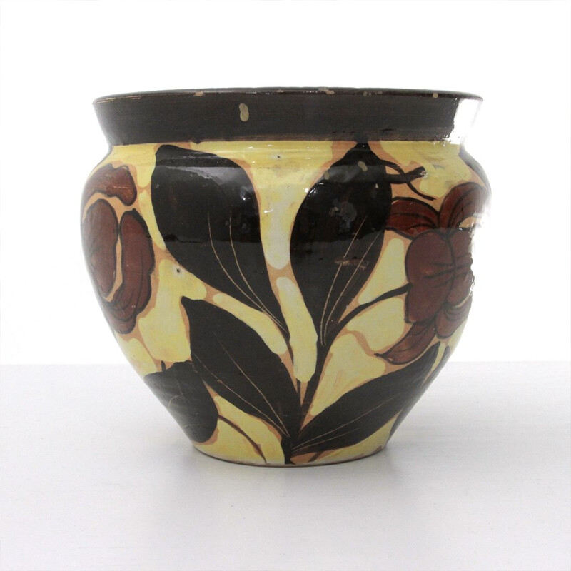 Vintage vase in ceramic, Albisola, 1930s