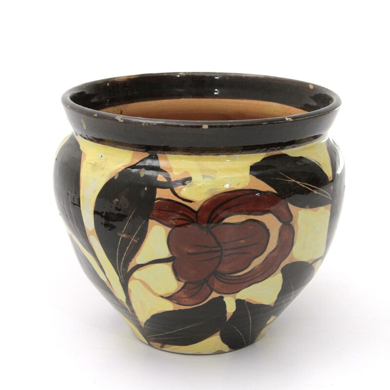 Vintage vase in ceramic, Albisola, 1930s