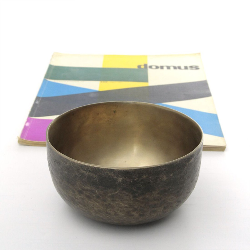 Vintage bowl in bronze, Hammerd, Italian, 1960s