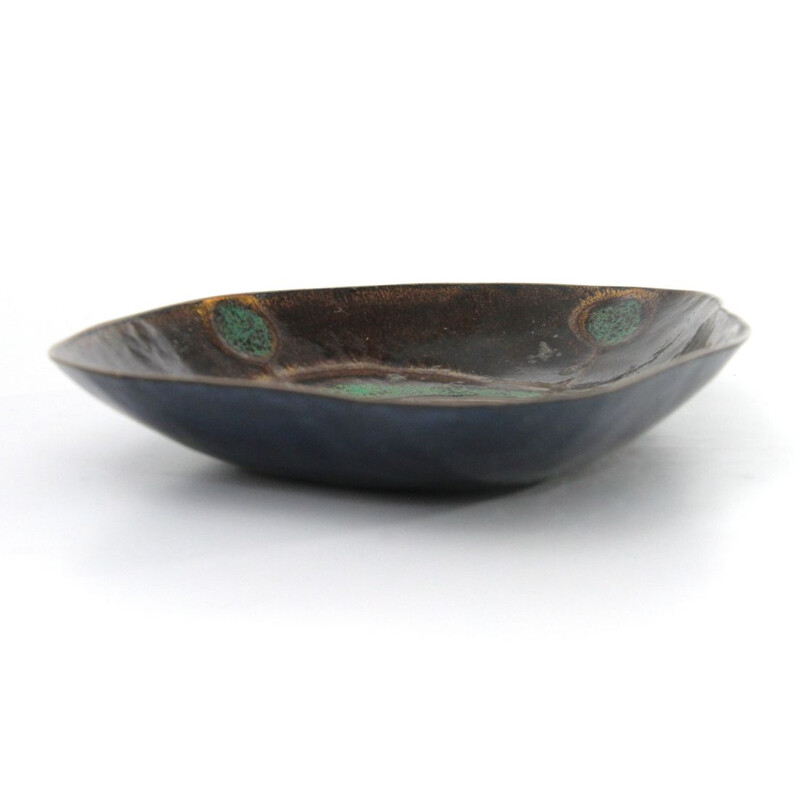 Vintage enameled copper bowl, Italy 1960