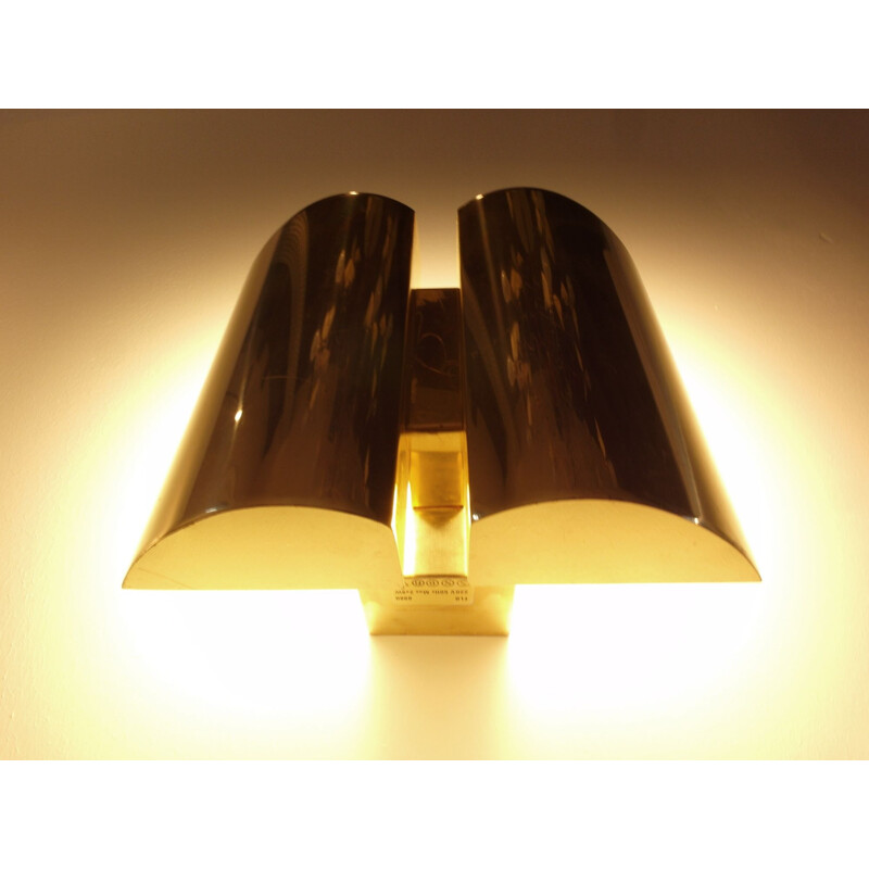 Set of 3 vintage Wall Lights in Brass by Falkenbergs, Sweden, 1980s