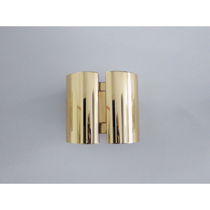 Set of 3 vintage Wall Lights in Brass by Falkenbergs, Sweden, 1980s