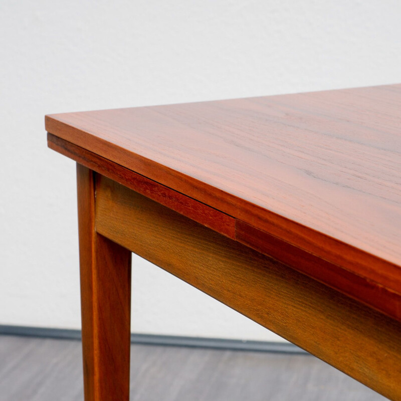 Vintage dining table in walnut, extendable 1960s 