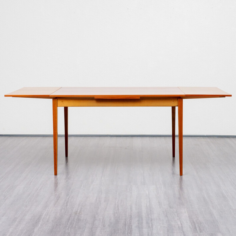 Vintage dining table in walnut, extendable 1960s 