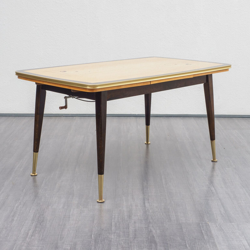 Vintage dining table / coffee table with graphic pattern 1950s 