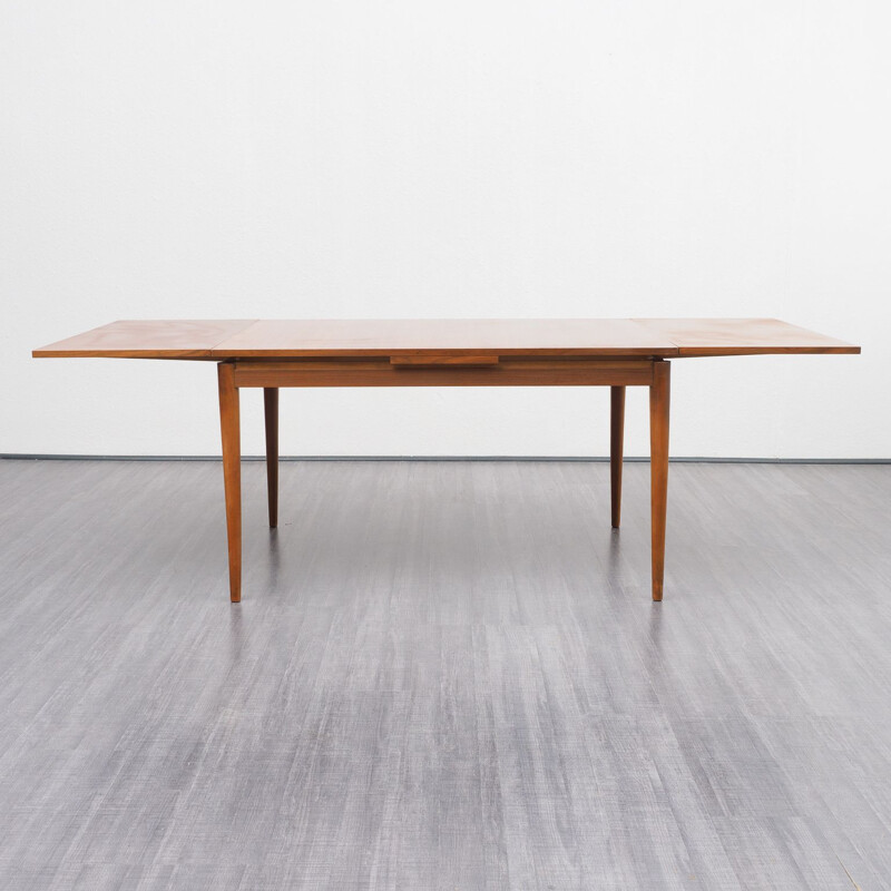Vintage dining table in walnut, extendable, 1960s 
