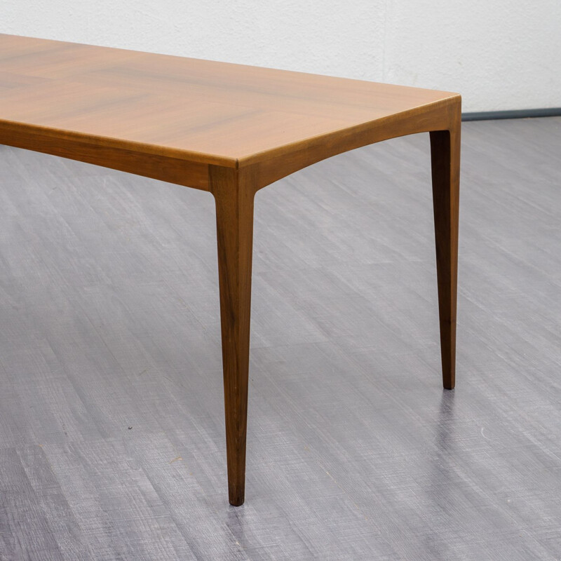 Vintage coffee table in walnut , WK Möbel, Germany, 1950s 