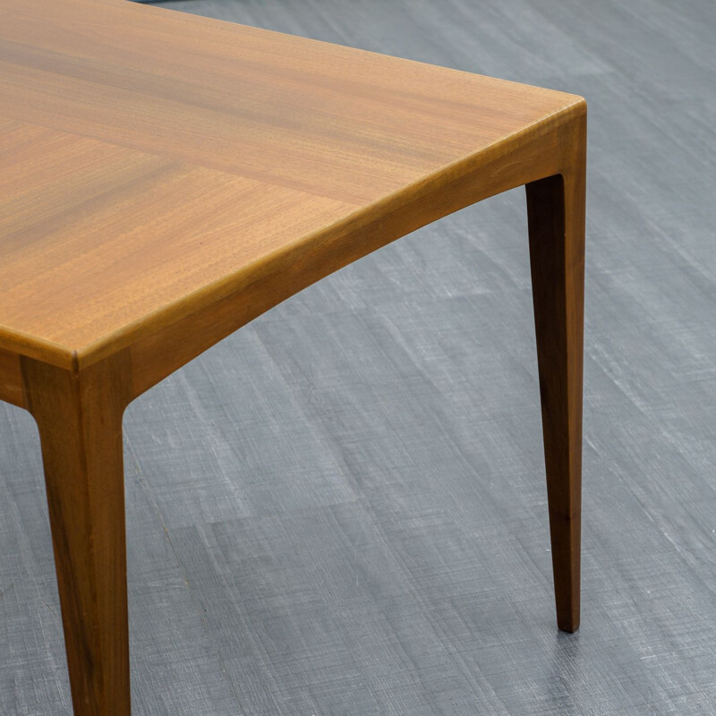 Vintage coffee table in walnut , WK Möbel, Germany, 1950s 