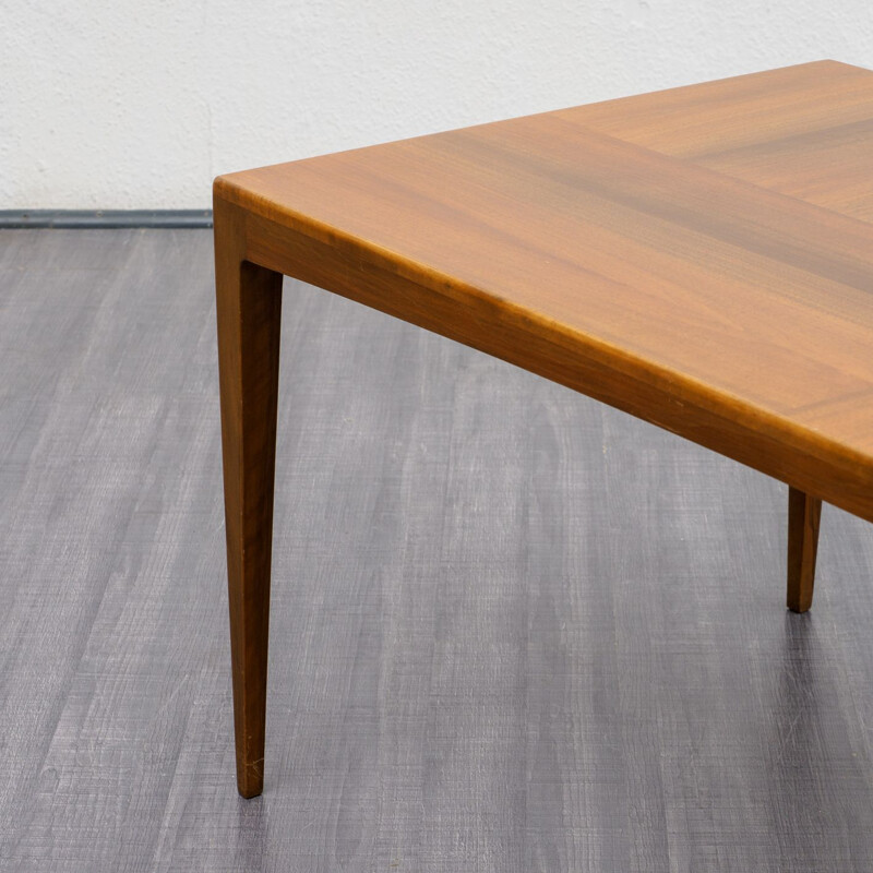 Vintage coffee table in walnut , WK Möbel, Germany, 1950s 