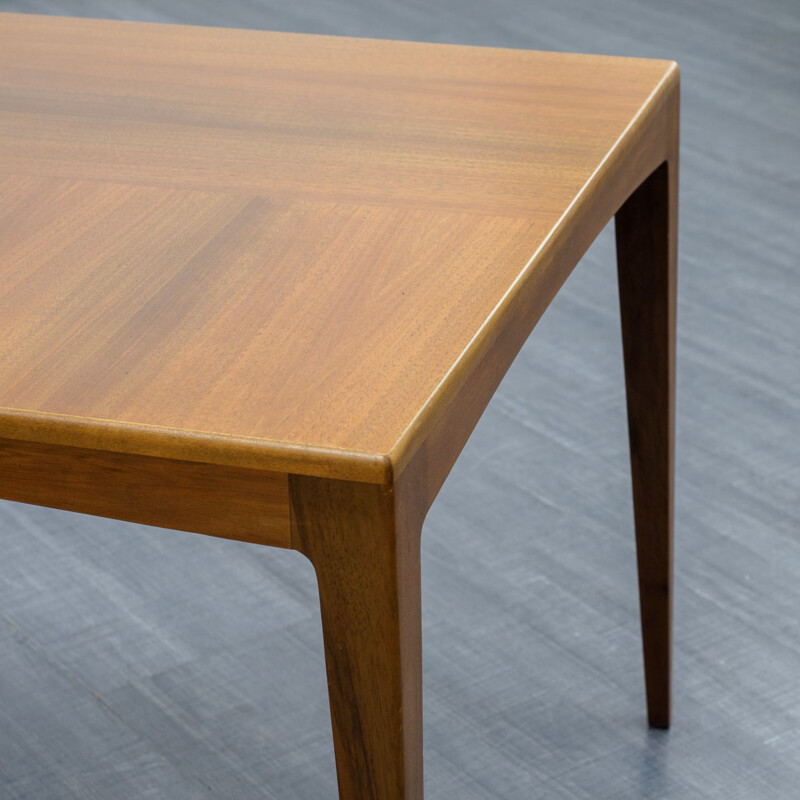 Vintage coffee table in walnut , WK Möbel, Germany, 1950s 