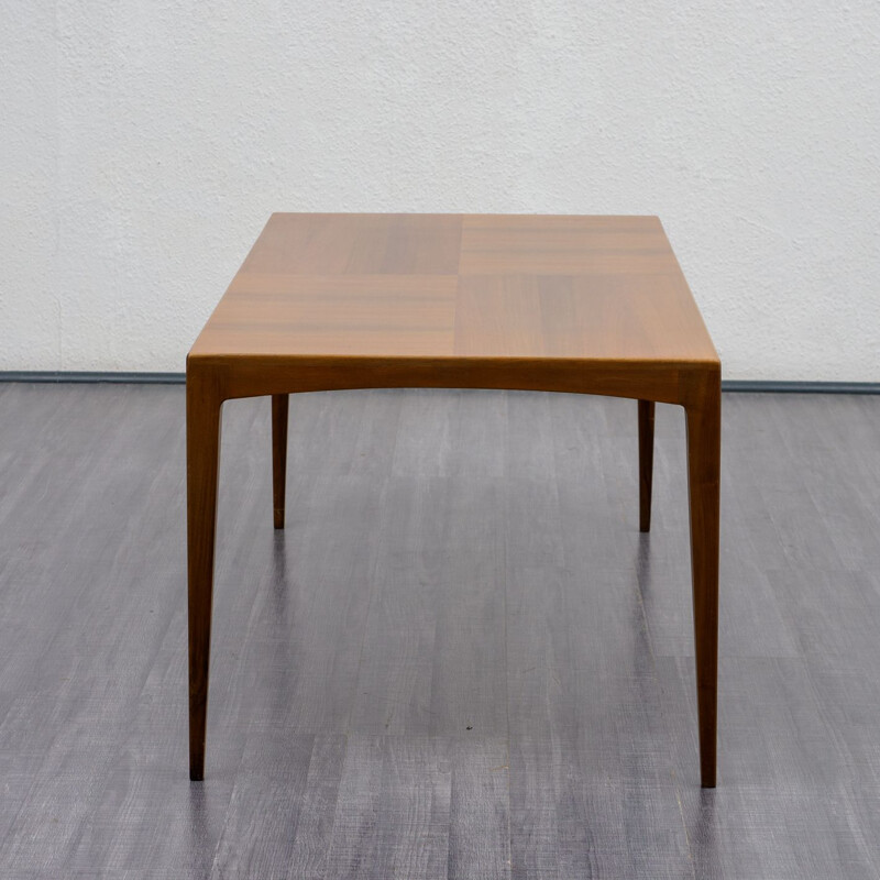 Vintage coffee table in walnut , WK Möbel, Germany, 1950s 