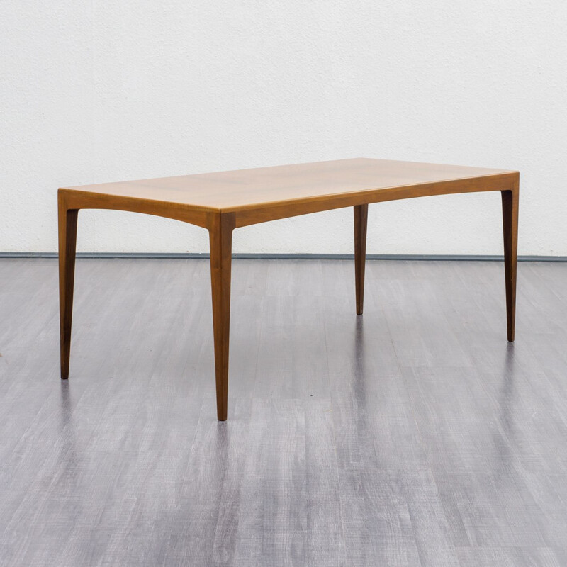 Vintage coffee table in walnut , WK Möbel, Germany, 1950s 