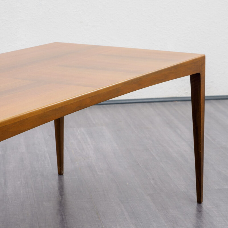 Vintage coffee table in walnut , WK Möbel, Germany, 1950s 