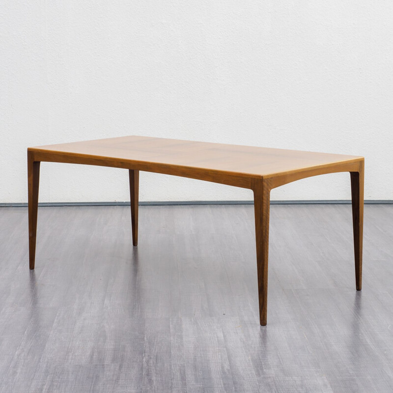 Vintage coffee table in walnut , WK Möbel, Germany, 1950s 