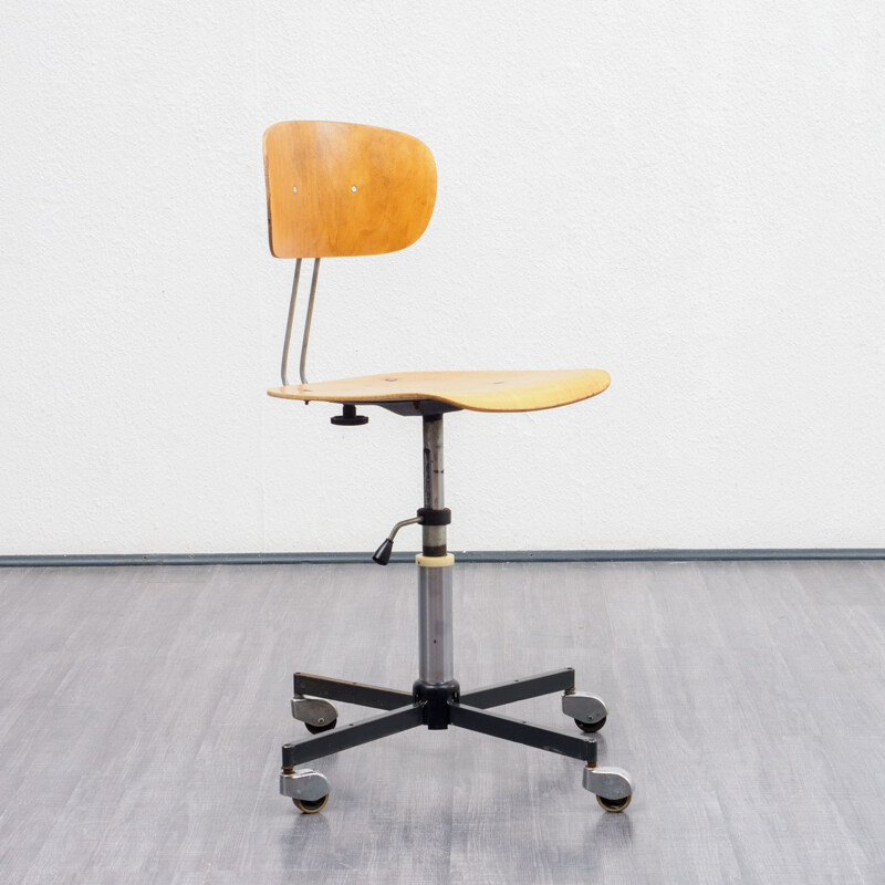 Vintage desk chair in industrial design, wood, 1960s 