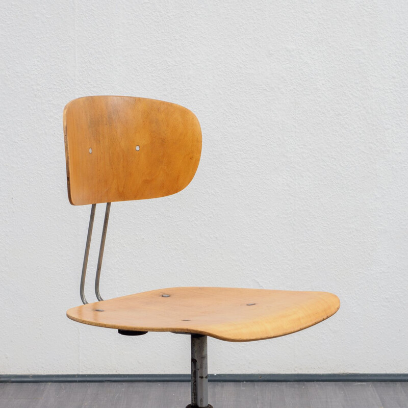 Vintage desk chair in industrial design, wood, 1960s 