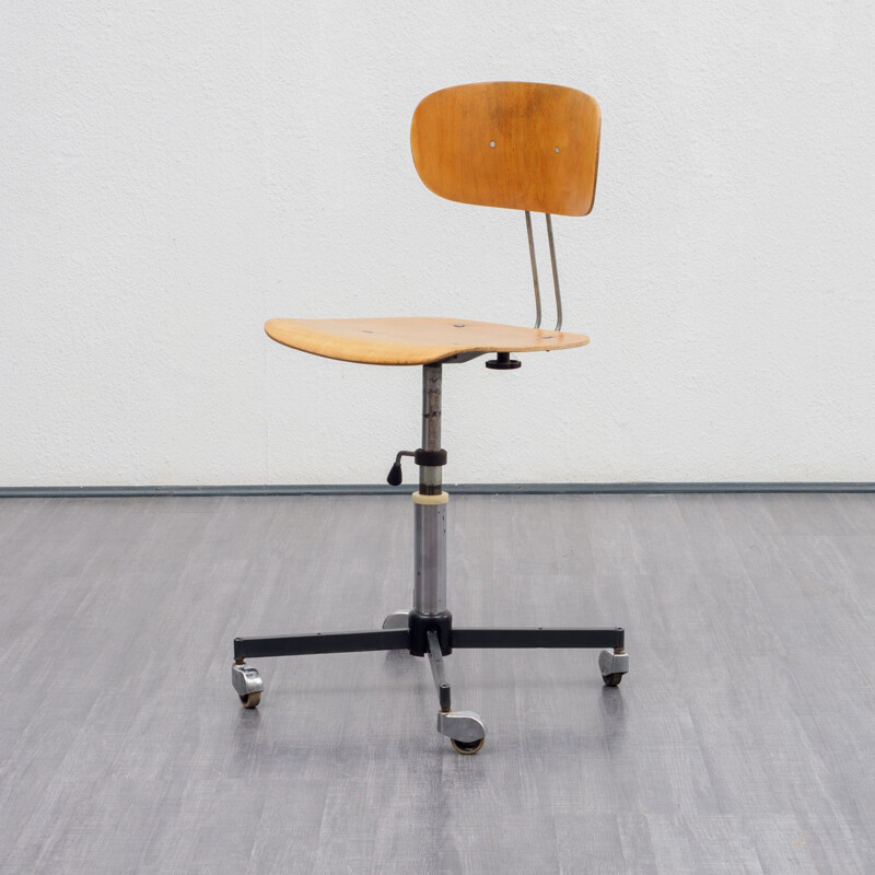 Vintage desk chair in industrial design, wood, 1960s 