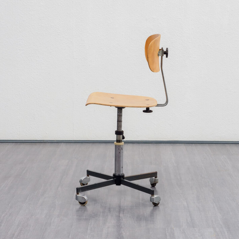 Vintage desk chair in industrial design, wood, 1960s 