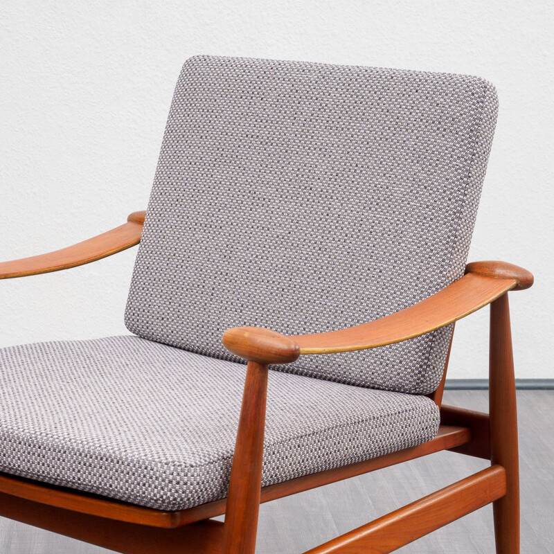 Vintage armchair & foot stool model 133 & model FD 137, Japan Series, Finn Juhl for France & Son, Denmark, 1950s 