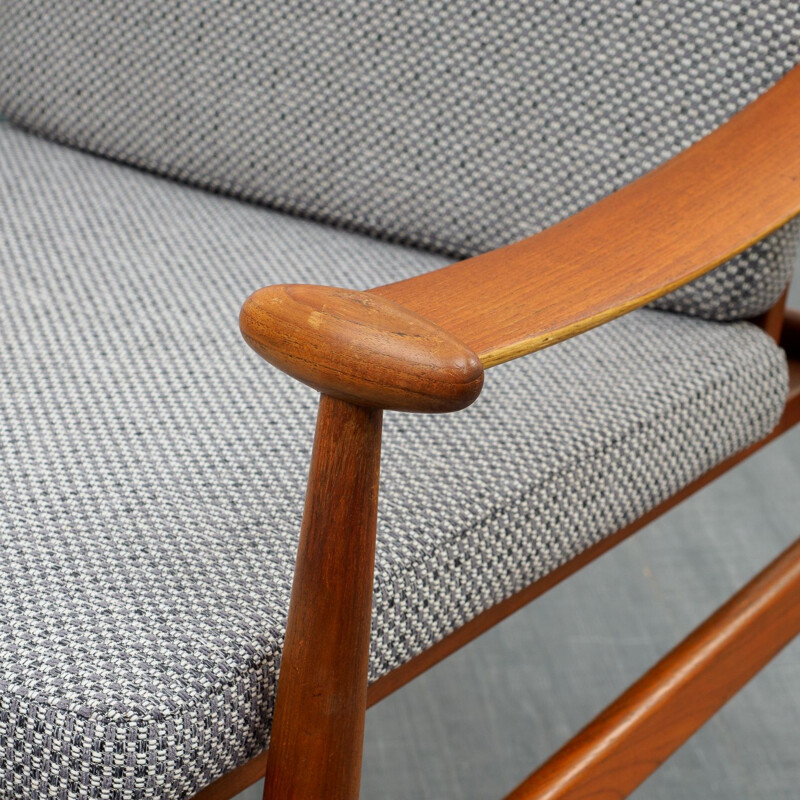 Vintage armchair & foot stool model 133 & model FD 137, Japan Series, Finn Juhl for France & Son, Denmark, 1950s 