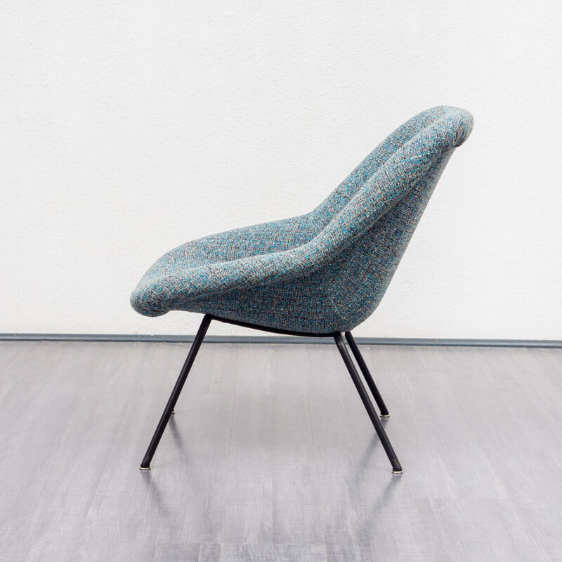 Fauteuil vintage, coque en fibre de verre, années 1950 