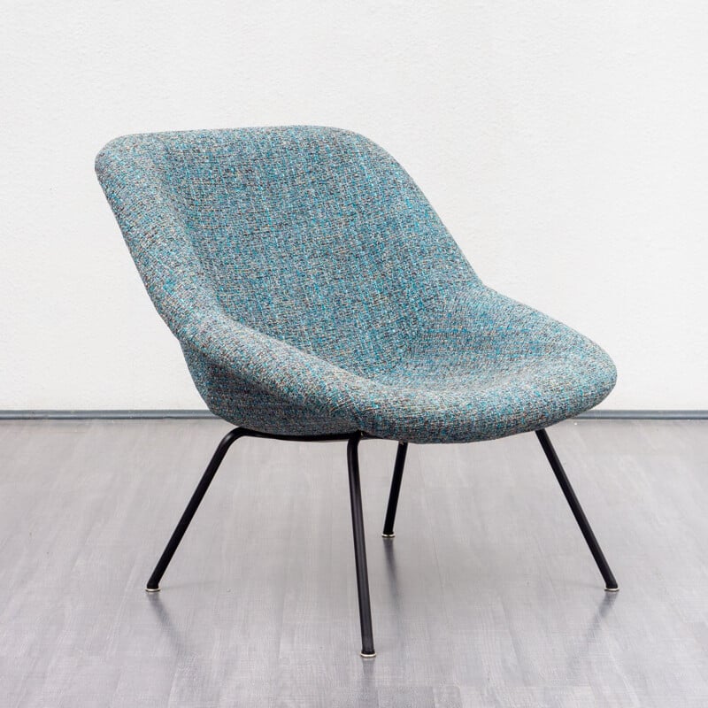 Fauteuil vintage, coque en fibre de verre, années 1950 