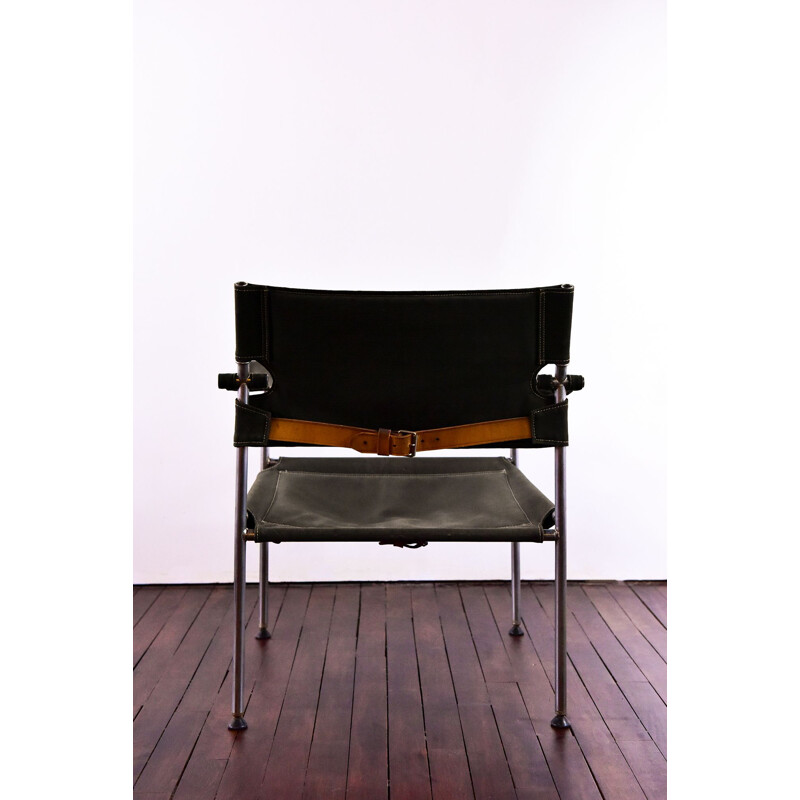 Vintage fauteuil in groene stof, 1960